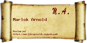 Marlok Arnold névjegykártya